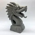 Tượng Bán Thân Quetzalcoatl Phong Cách Giả Đá - Thumbnail 4