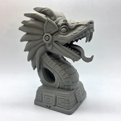 Tượng Bán Thân Quetzalcoatl Phong Cách Giả Đá