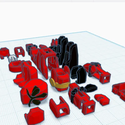 Mô hình Dummy 13 Red Power Ranger Samurai in 3D