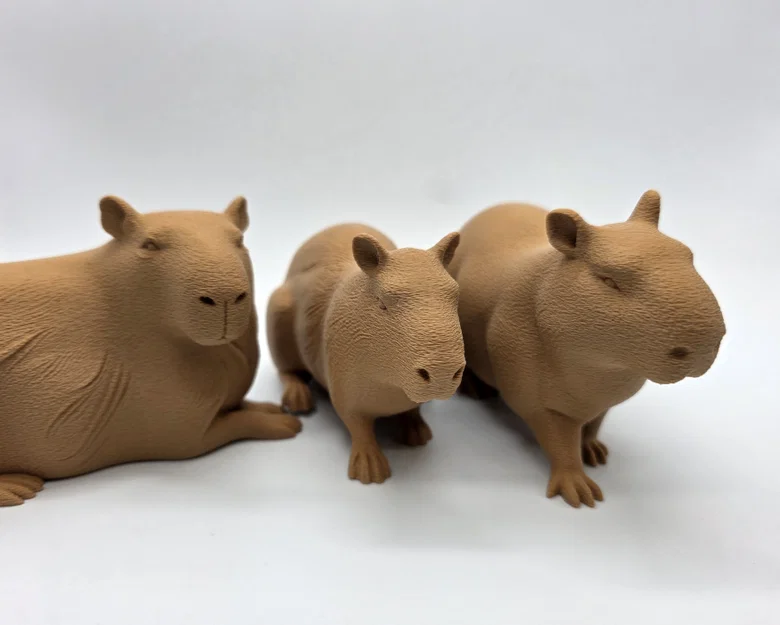 Bộ 3 bé Capybara siêu đáng yêu - Tùy chọn bề mặt Fuzzy Skin - Image 1