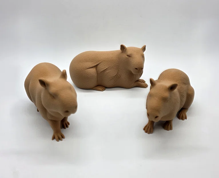 Bộ 3 bé Capybara siêu đáng yêu - Tùy chọn bề mặt Fuzzy Skin - Image 3