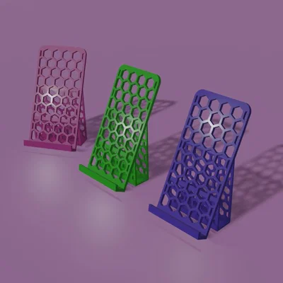 Giá đỡ điện thoại họa tiết lục giác (Hexagon mobile holder) in 3D đẹp