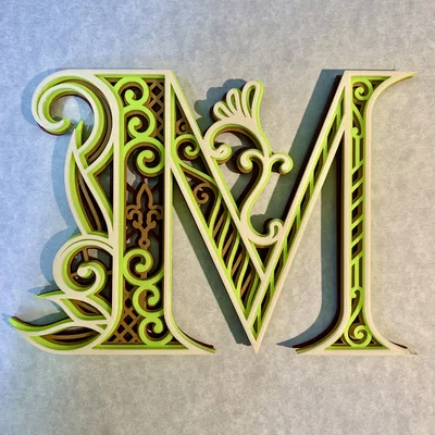 Chữ M Lồng Trang Trí (Ornate Letter M Monogram)