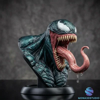 Tượng bán thân Venom - Tượng Marvel - File STL 3D có sẵn support