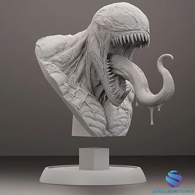 Tượng bán thân Venom - Tượng Marvel - File STL 3D có sẵn support