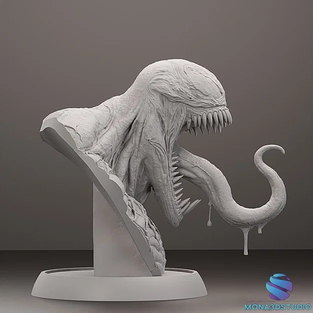 Tượng bán thân Venom - Tượng Marvel - File STL 3D có sẵn support - Image 3