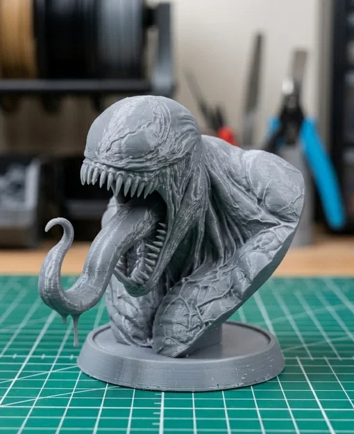 Tượng bán thân Venom - Tượng Marvel - File STL 3D có sẵn support - Image 8