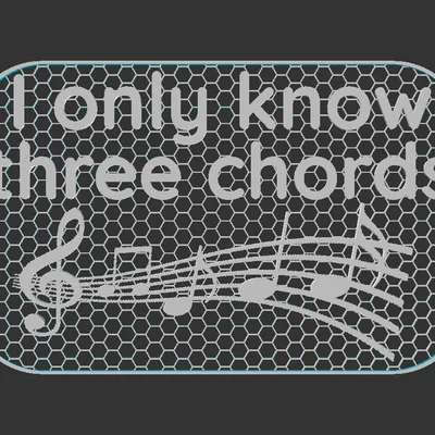 Bảng hiệu "Only Know Three Chords" (Chỉ biết 3 hợp âm)