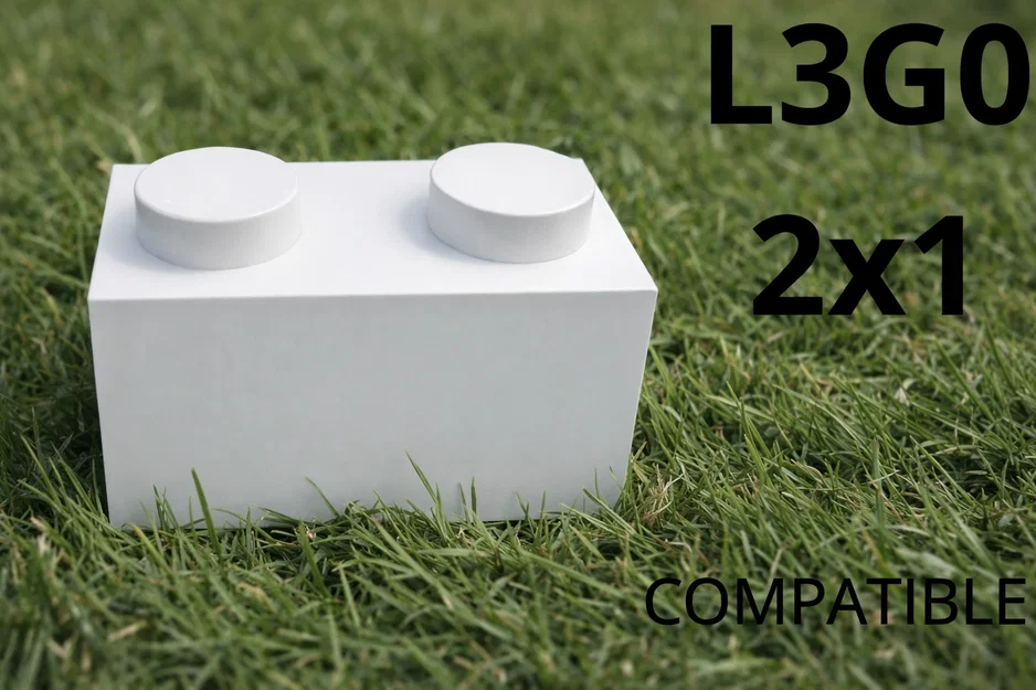 Mô hình gạch LEGO 2x1 tương thích in 3D (LEGO Compatible Part) - Image 1