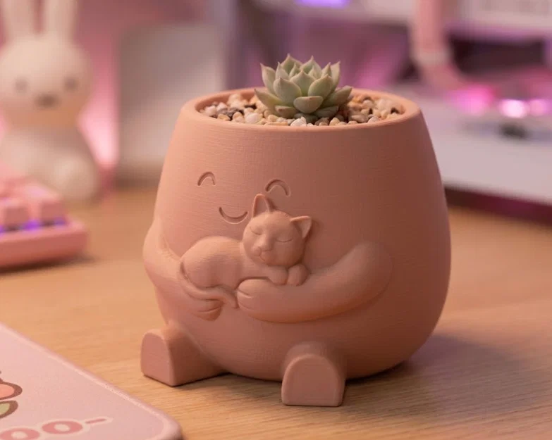 Cleo - Chậu trồng cây hình chú mèo ôm cực dễ thương - Image 2