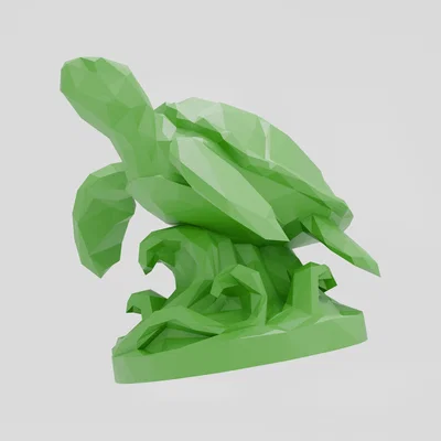 Mô hình Rùa Biển Low Poly tuyệt đẹp