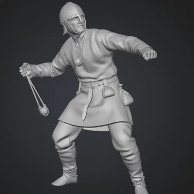 Mô hình 3D Chiến binh Anh Quốc (English Sling Warrior) độc đáo