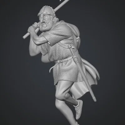 Mô hình 3D chiến binh Viking Norse-Gael cực chi tiết cho in Resin
