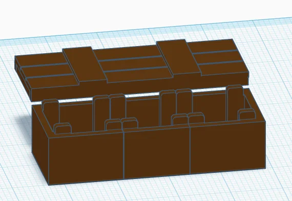 Thùng đựng đồ quân sự 2x6 tương thích LEGO - Mô hình in 3D - Image 1