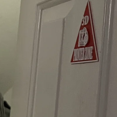 Biển báo khu vực in 3D (3D Printer Zone Sign) độc đáo để trang trí