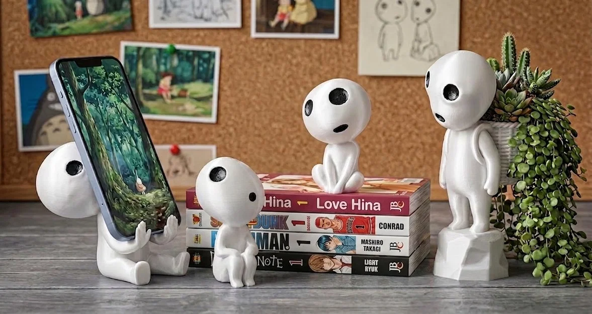 Bộ mô hình linh hồn rừng Kodama Ghibli đa năng (trang trí & giá đỡ) - Image 1