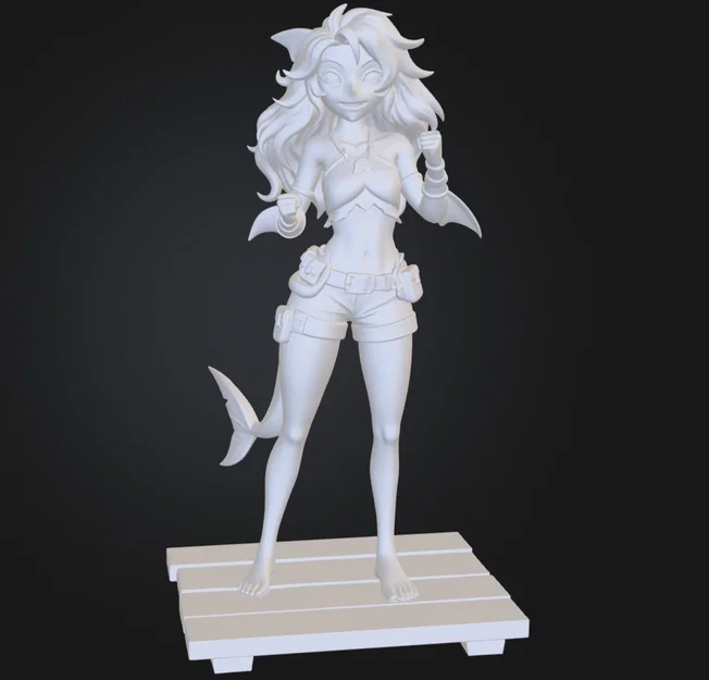 Mẫu Anime Shark Girl 5cm Gray - Bản dùng thử miễn phí - Image 1