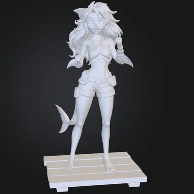 Mẫu Anime Shark Girl 5cm Gray - Bản dùng thử miễn phí