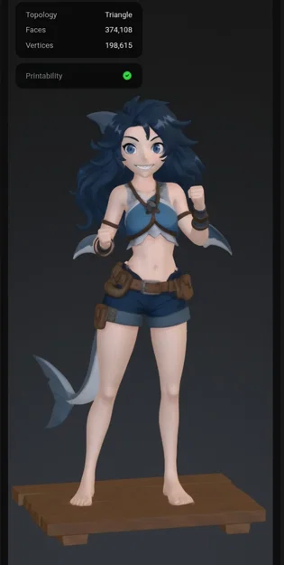 Mẫu Anime Shark Girl 5cm Gray - Bản dùng thử miễn phí - Image 2