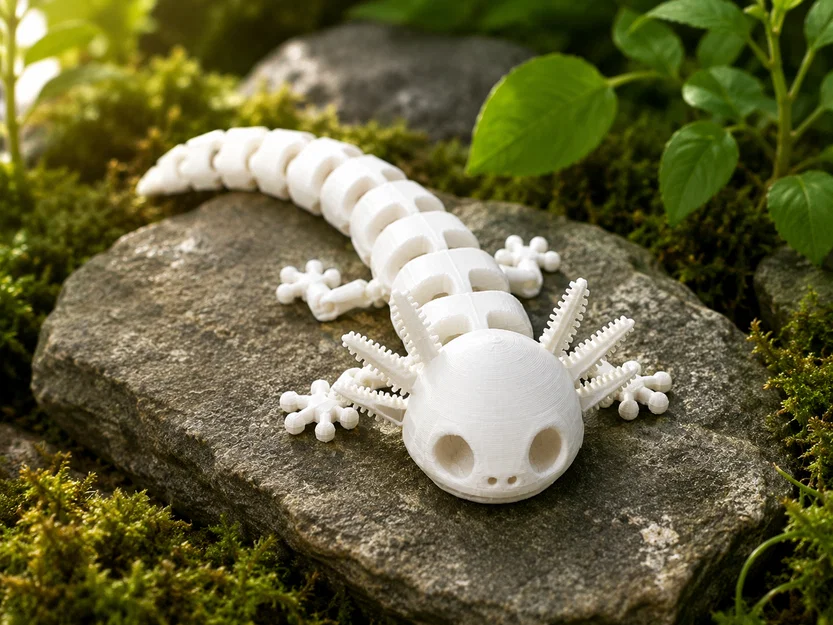 Bộ xương Axolotl – Mô hình linh hoạt có khớp nối in trực tiếp - Image 1