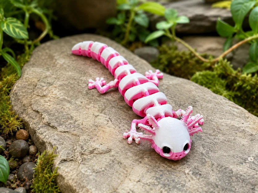 Bộ xương Axolotl – Mô hình linh hoạt có khớp nối in trực tiếp - Image 3