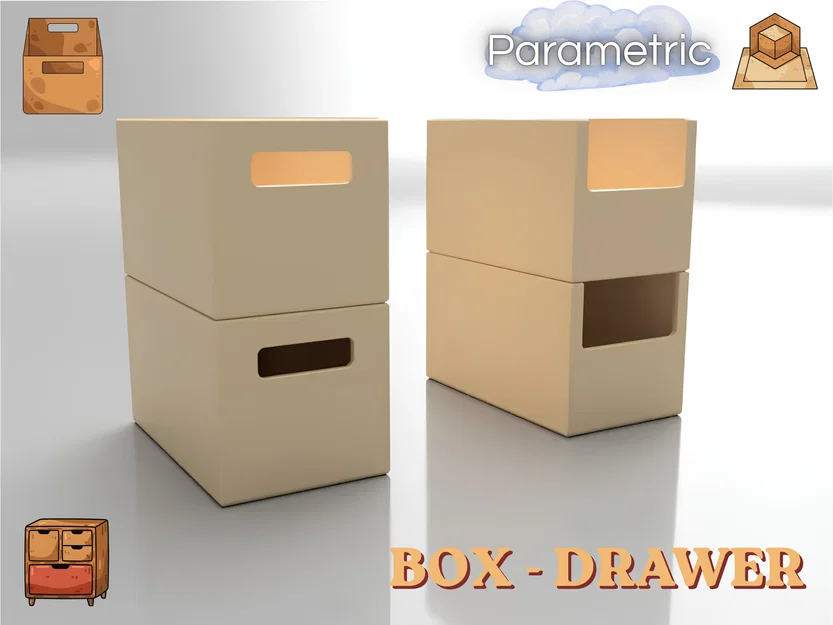 Khay/Ngăn kéo modul tham số có thể xếp chồng (Parametric Modular Drawer) - Image 1