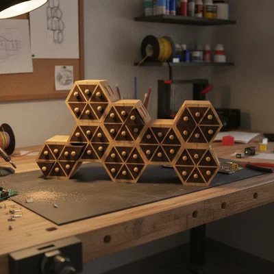 Modul'hex: Hệ thống tủ ngăn kéo lắp ghép 3D thông minh cho bàn làm việc
