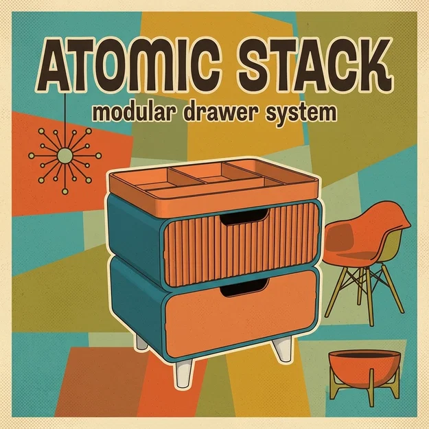 Atomic Stack — Hệ thống hộc tủ và khay đựng mô-đun phong cách MCM - Image 2