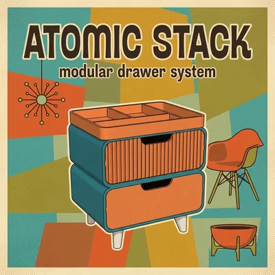 Atomic Stack — Hệ thống hộc tủ và khay đựng mô-đun phong cách MCM