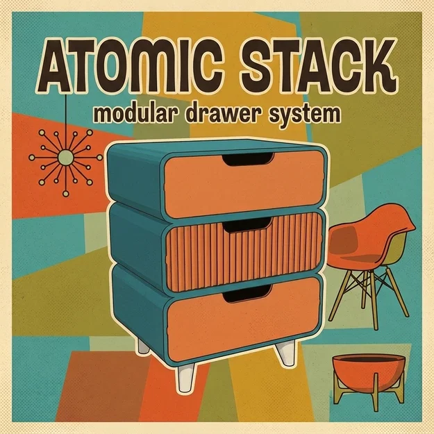 Atomic Stack — Hệ thống hộc tủ và khay đựng mô-đun phong cách MCM - Image 4