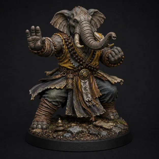 Mô hình Loxodon Monk: Võ sư Voi dũng mãnh cho trò chơi DnD - Image 1