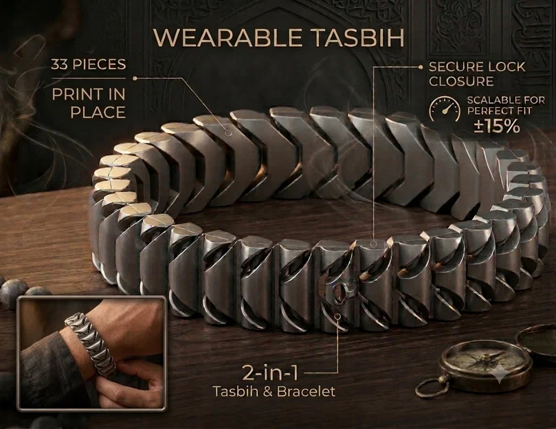 Chuỗi hạt cầu nguyện 33 hạt (Tasbih/Misbaha) kiêm vòng tay thời trang (Snap-Fit) - Image 4