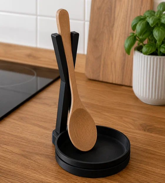 Giá đỡ vá gỗ (Wooden Spoon Holder) thiết kế thông minh cho nhà bếp - Image 1