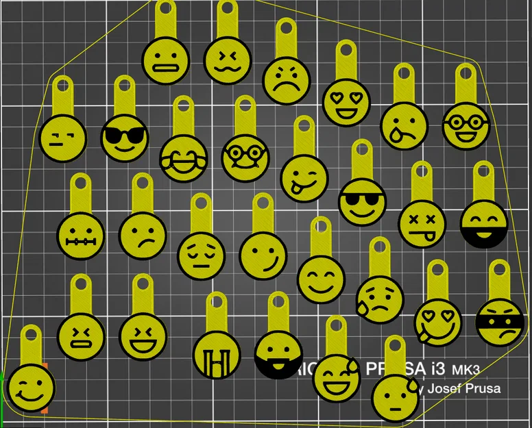 50 Móc khóa đồng xu xe đẩy Emoji | In 2 màu không cần MMU/AMS | File STL 3D - Image 1