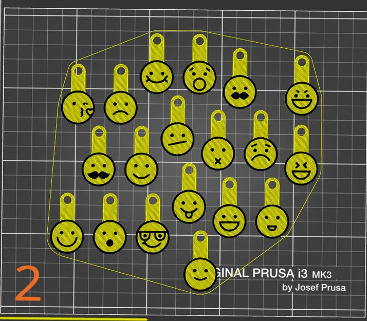 50 Móc khóa đồng xu xe đẩy Emoji | In 2 màu không cần MMU/AMS | File STL 3D - Image 2