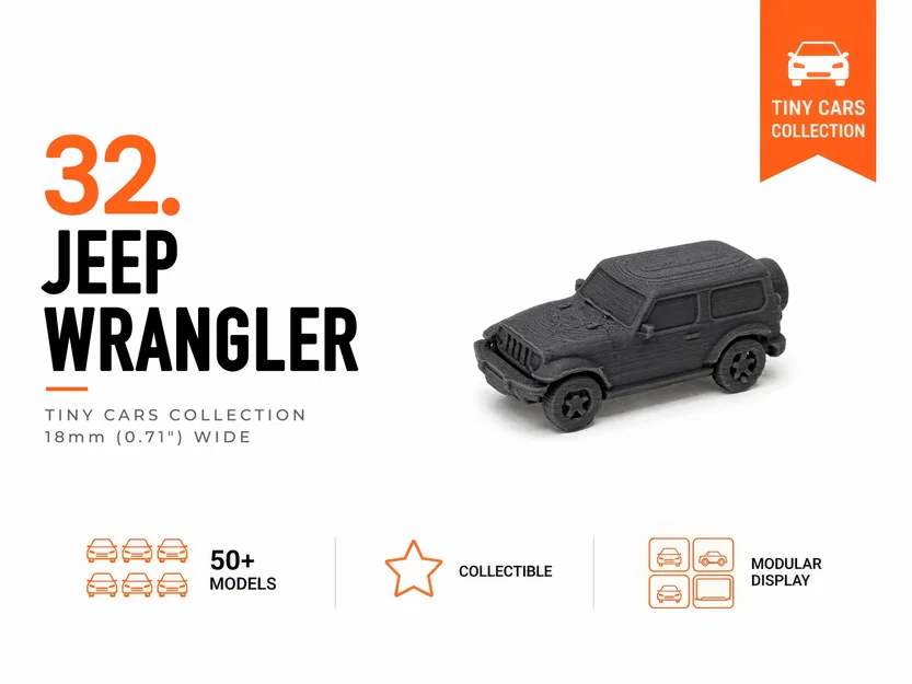 Mô hình Jeep Wrangler thu nhỏ - Bộ sưu tập Mini Cars - Image 1