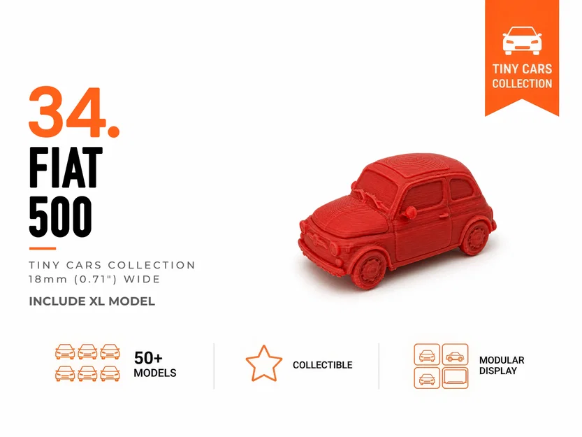 Tiny Fiat 500 - Bộ sưu tập xe mô hình Mini - Image 1