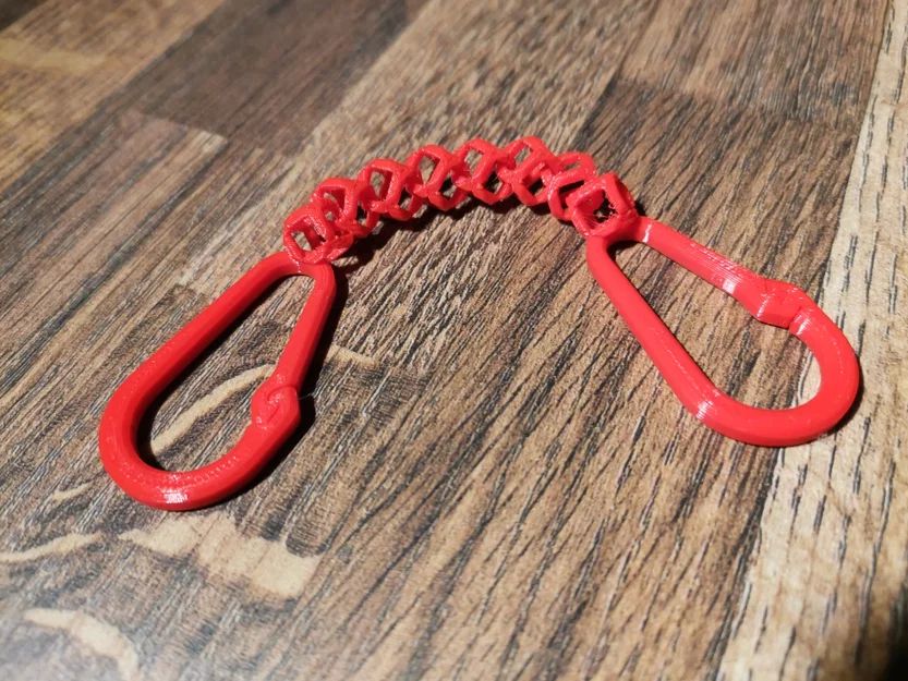 Mắt xích khối hình học có móc khóa Carabiner (In liền khối) - Image 2