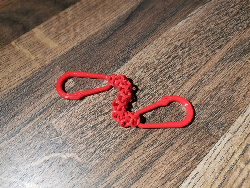 Mắt xích khối hình học có móc khóa Carabiner (In liền khối) - Image 3