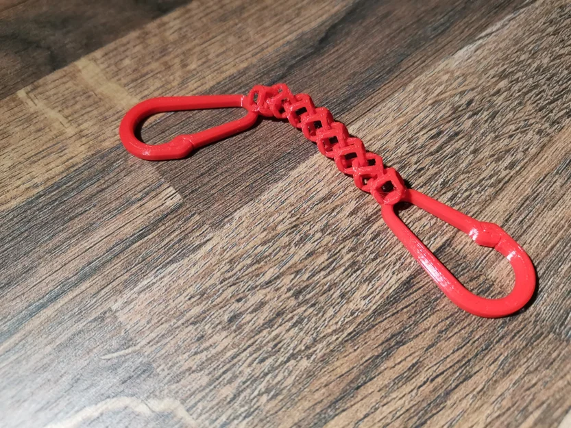 Mắt xích khối hình học có móc khóa Carabiner (In liền khối) - Image 4