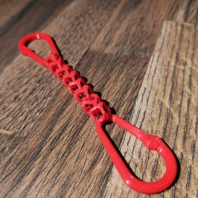 Mắt xích khối hình học có móc khóa Carabiner (In liền khối) 5