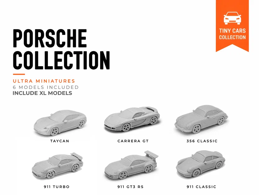 Bộ sưu tập mô hình Porsche tí hon - 6 mẫu xe - Mini Car Series - Image 1