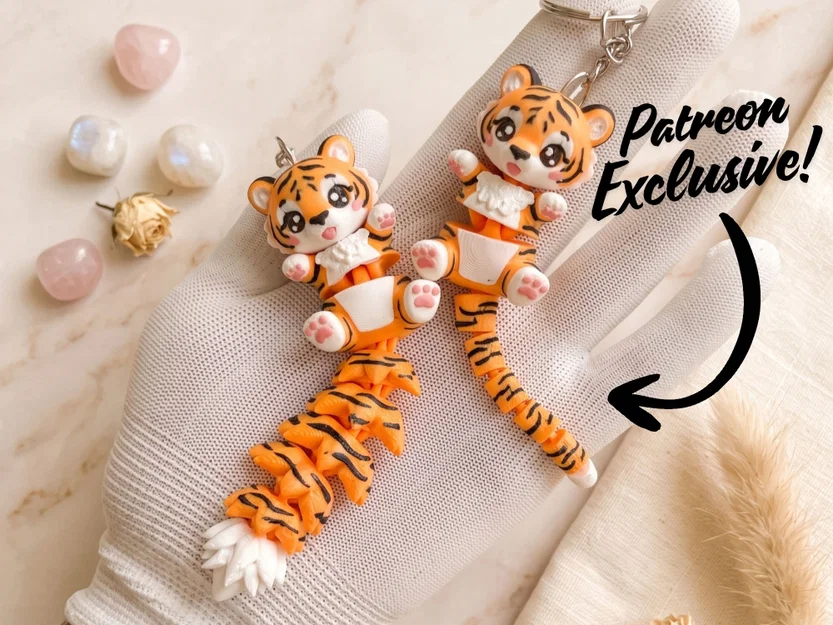 Hổ Con Flexi Siêu Dễ Thương - Đồ Chơi Khớp Nối, Móc Khóa và Nam Châm - Image 3