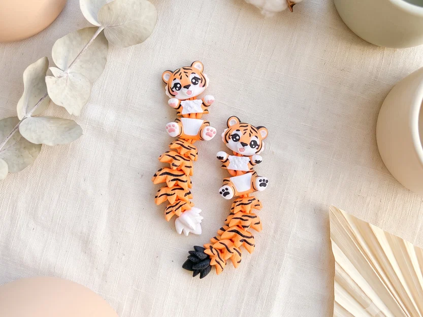 Hổ Con Flexi Siêu Dễ Thương - Đồ Chơi Khớp Nối, Móc Khóa và Nam Châm - Image 9