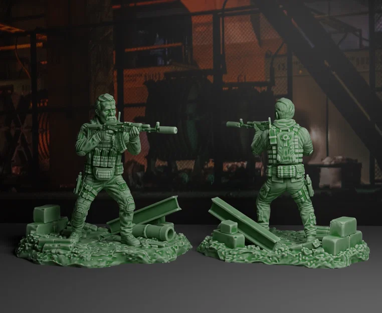 Mô hình chiến binh Redis: Little Green Army Men in 3D - Image 1