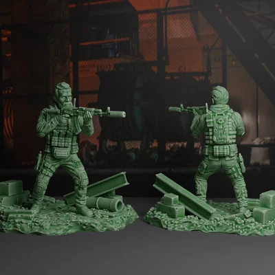 Mô hình chiến binh Redis: Little Green Army Men in 3D