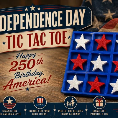 Bộ cờ Tic Tac Toe chủ đề Quốc khánh 4 tháng 7