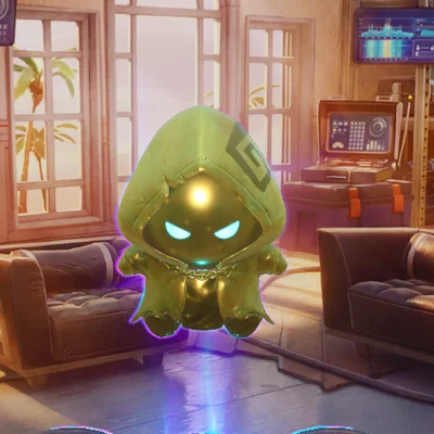 Mô hình 3D Fortnite Sprite Gold Aura: Trang trí góc máy cực chất