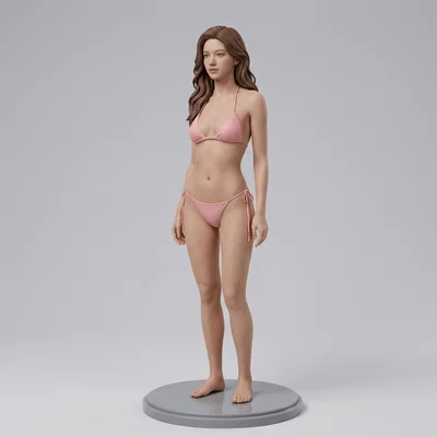 Mô hình 3D nhân vật nữ Pinup Art mặc Bikini cực đẹp