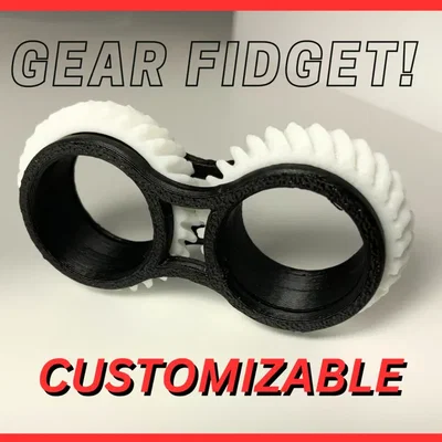 Nhẫn bánh răng Fidget Gear Ring - Đồ chơi giảm stress in 3D